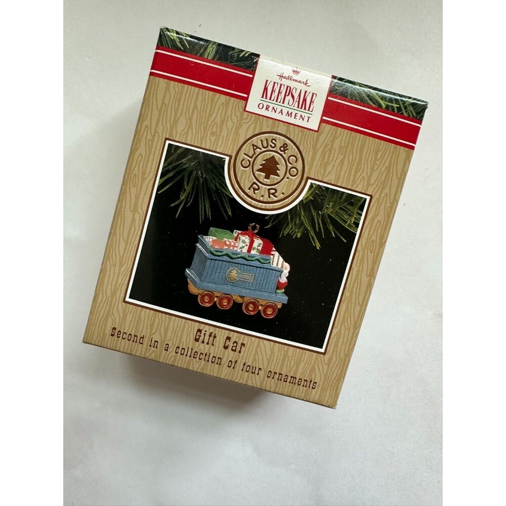 1991 Gift Car Train Car Christmas Holiday Ornament Hallmark Keepsake